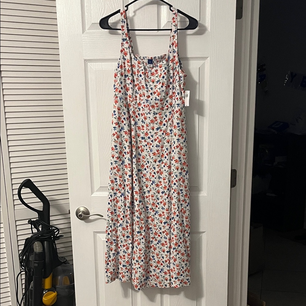 Old Navy Floral White and Red Women's Dress